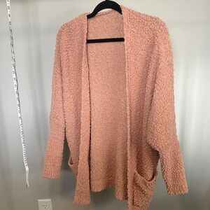 Cozy light Pink over sized Knit cardigan